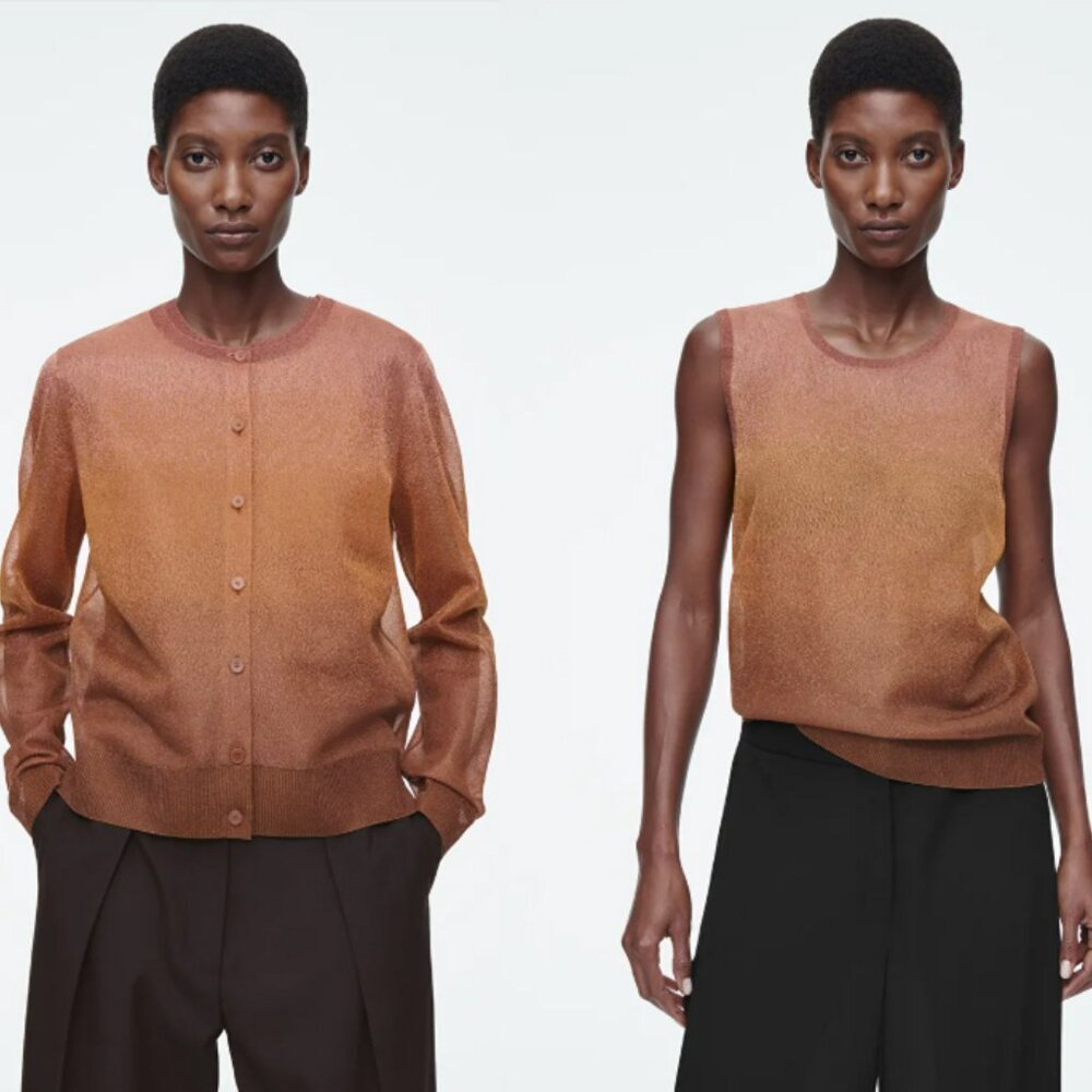 COS Ombre Rust and Copper Knit Cardigan & Shell Set